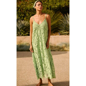 NWT Anthropologie Suboo A-Line Lime Green Lace Midi Dress - Size Small